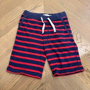 Red Blue Striped Shorts cotton USA 4th of July play relaxed comfy drawstring